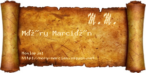 Móry Marcián névjegykártya