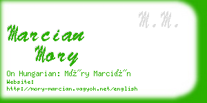 marcian mory business card